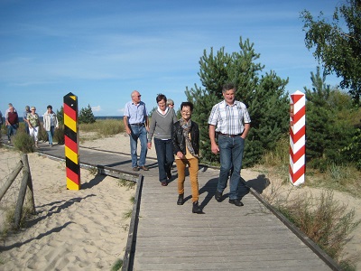 Usedom, Grenzweg am Strand von Swinemünde